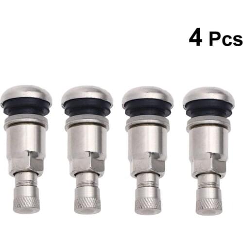 4pcs Snap In Valve Stem Stainless Steel Tire Valve Stems Vehicle Tires Valves Tyre Stem Air Valve Caps нипель автомобильный