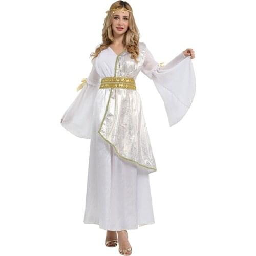 Geek Athena Costume Cosplay Dress Women Halloween Queen Cosplay Clothing Adult Ladies Carnival Statue of Liberty Costume Outfit