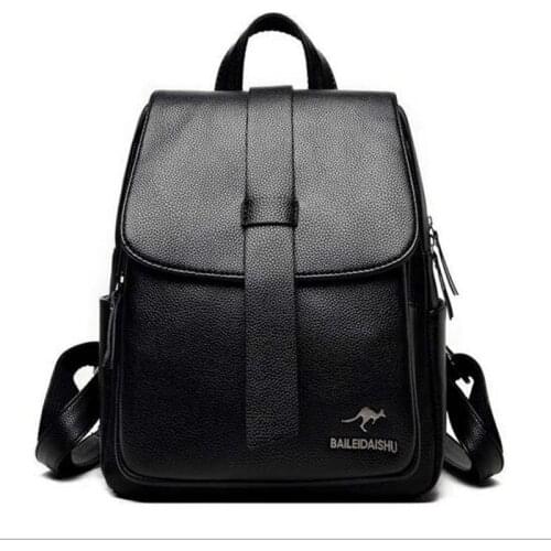 New Korean Fashion Design Women Soft Pu Leather Backpack High Capacity School Bag For Teenage Girls Casual Travel Shoulder Bags