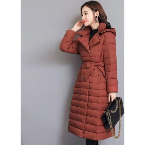 Womens Solid Warm Coat 2021 Turn Down Collar Winter Jacket Women Padded Breasted Buttons Thick Ladies Casual Long Parka Outwear