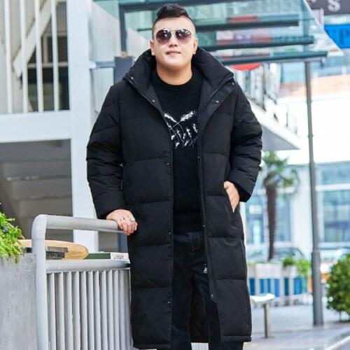 Winter mens fat plus fat plus size cold-proof lengthened knee down jacket 160 kg 10xl thick casual