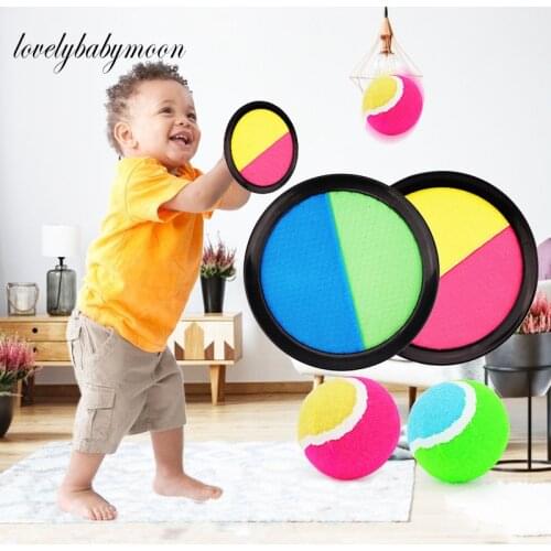 1 Set Kids Sucker Sticky Ball Toy Outdoor Sports Catch Ball Game Set Throw And Catch Parent-Child Interactive Outdoor Toys