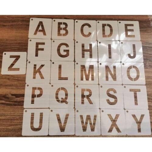 26pc English Alphabet Stencil DIY Walls Layering Painting Template Decoration Scrapbooking Embossing Supplies 8cm