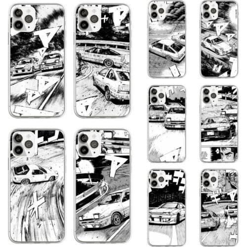 Cartoon initial d JDM Drift Phone Case Transparent for iPhone 11 12 mini pro XS MAX 8 7 6 6S Plus X 5S SE 2020 XR