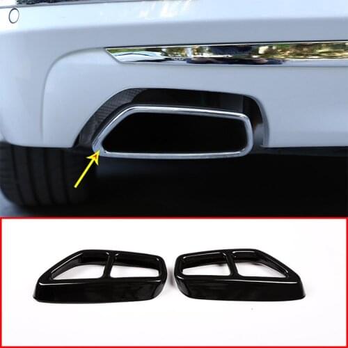 304 Stainless Steel Glossy Black For BMW New 5 Series G30 528li 530li 2017 2018 Car Exhaust Tailpipe Cover Trim Car Accessories