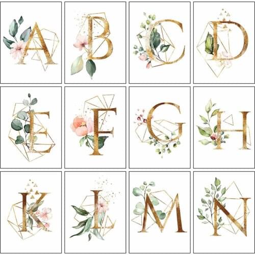 HUACAN 5d Diamond Painting Full Drill Round Letter Pictures Of Rhinestones Diamond Embroidery Sale Text Mosaic Decortion