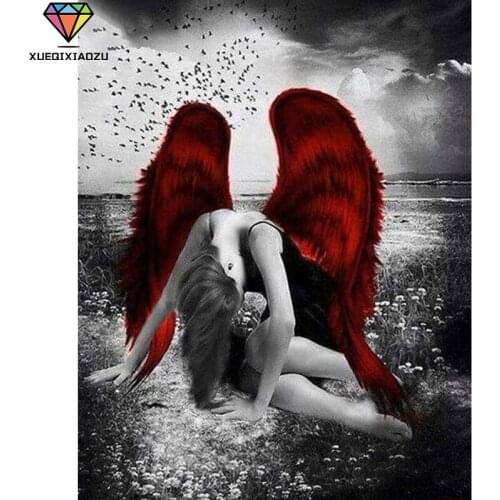 XUEQIXIAOZU Full Circle Injured Angel Diamond Painting 5D DIY Embroidery Cross Stitch Kit Home Decoration Mosaic Gift 2020 New