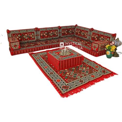 L Shape Arabic Corner Floor Seating Sofa Majlis Cushions Oriental Jalsa Bench Area Traditional Arab Sofas Furniture Toshak
