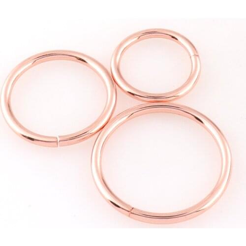 Metal Rose Gold O Ring Welded O Buckles Belt Buckle Handbag Handles Purse Clasp Webbing Clasp Backpack Holder O Ring Finding