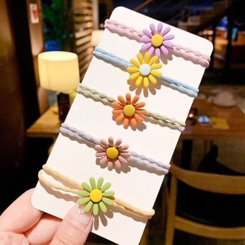 Sweet Hair Ring Cute Elastic Hair Bands Washable Eye-catching Resin 3D Flower Elastic Hair Ties for Kids Hair Rope