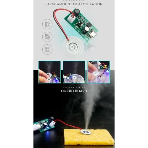 USB Mini Humidifier DIY Kits Mist Maker and Driver Circuit Board Fogger Atomization Film Atomizer Sheet Mini Oscillating