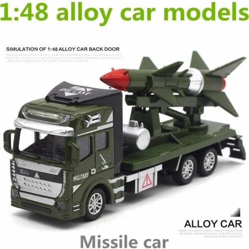 1:48 alloy car models,high simulation military missile model car,pull back function,metal diecasts,toy vehicles,free shipping