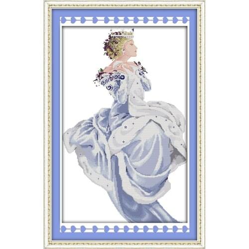 Winter queen cross stitch kit beauty women 18ct 14ct 11ct count printed canvas x stitches embroidery DIY handmade needlework