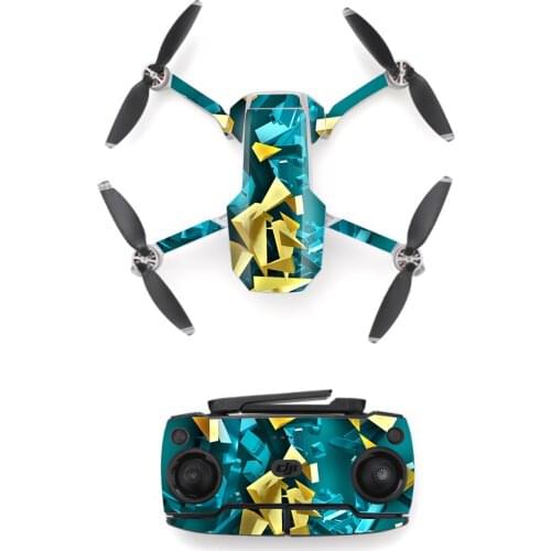 3D Colorful Block Style Skin Sticker for DJI Mavic Mini Drone And Remote Controller Decal Vinyl Skins Cover M0084
