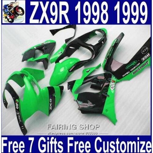 Green ABS fairings ZX9R 1998 1999 98 99 For Kawasaki ninja ( 7gifts ) Aftermarket Fairings xl34