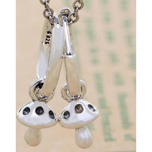 Original 925 Sterling Silver Earring Cute Mushroom Earrings For Women Wedding Gift Fine Jewelry