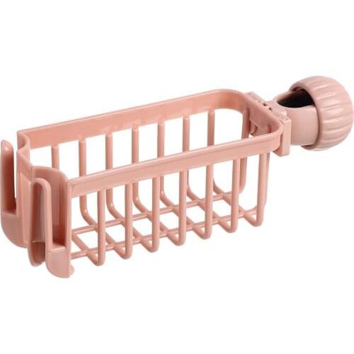 Kitchen Faucet Drain Rack Rag Sponge Storage Organizer Suitable for Hanging on The Sink (Blue / Gray / Pink)
