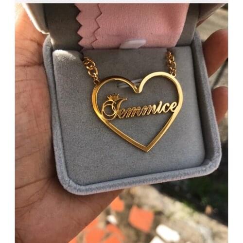 Romantic Heart Name Necklace For Women Girl Jewelry Custom Nickname Pendant Necklace Personalized Wedding Gifts