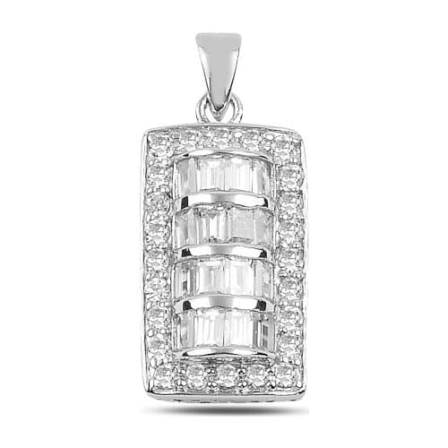 Silver 925 Sterling Zircon Cubic Zirconia Pendant