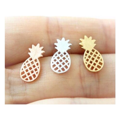 SMJEL New Brushed Pineapple Stud Earrings Dainty Minimalist Post Earrings Gift Jewelry 30PCS-S105