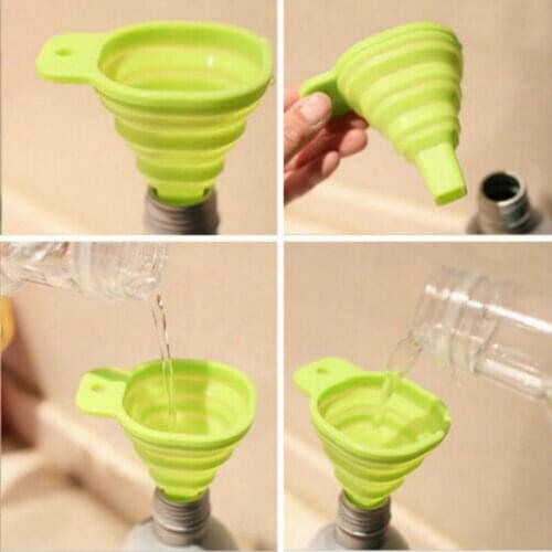 Specialty Tools Small Silicone Collapsible Foldable Silicon Kitchen Funnel Hopper Gel Kitchen Folding Funnel Random Color