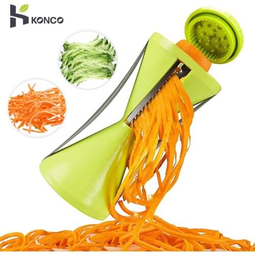 KONCO Vegetable Spiralizer Bundle, Fruit Slicer Julienne Peeler, Stainless Steel Vegetable Spiral Slicer Julienne Cutter