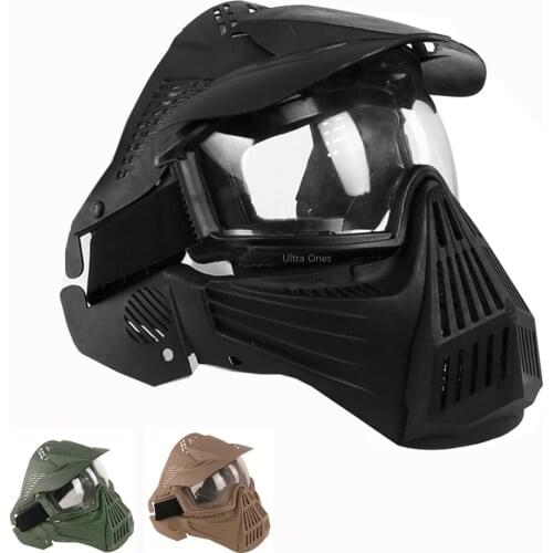 Tactical Mask with Lens CS Game Combat Protective Full Face Masks Outdoor Airsoft Paintball Accessories