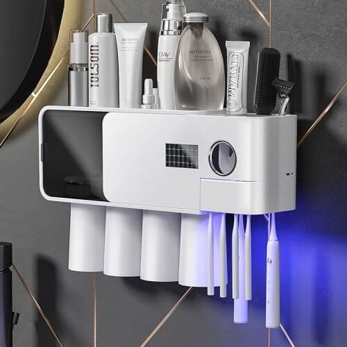 Smart Toothbrush Sterilizer Ultraviolet Sterilization Toothbrush Holder/Wall Mount Mouth Cup/Set Toothbrush Holder