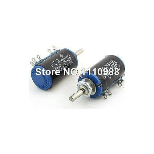 WXD3-13 4mm Shaft Multi Turn Rotary Wirewound Potentiometer 47Kohm 2W 2Pcs