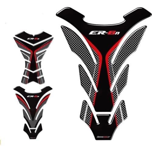 3D Carbon-look Motorcycle Tank Pad Protector Decal Stickers Case For KAWASAKI ER6N ER-6N ER-6 Fireblade
