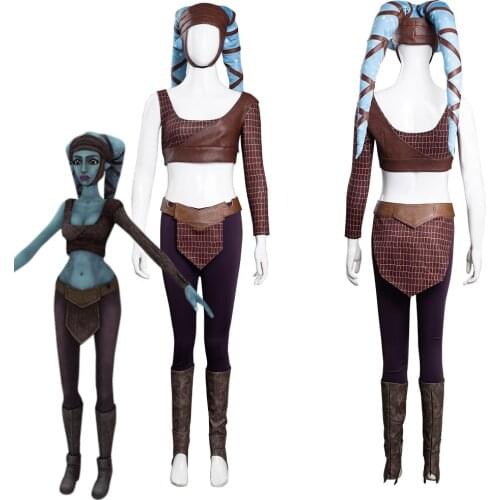 Aayla Secura Cosplay Costume Halloween Carnival Suit