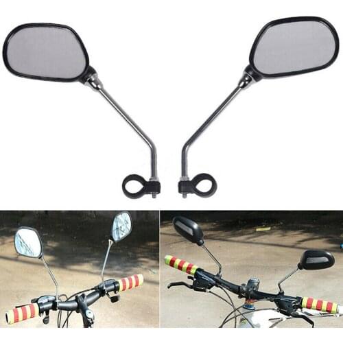 1 Pair Bicycle Mobility Scooter Mountain Bike Handlebar Rear View Mirror Black 360 Degree Adjustable Bicycle Accessories