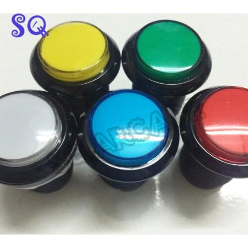 1pc free shipping 5 colors available 32mm black frame LED illuminated push button for Arcade Control Panel Bundle Kit