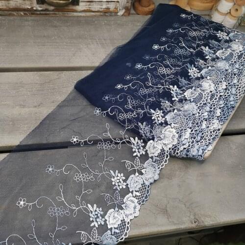 12Meters Handmade DIY Clothing Accessories Floral Embroidery Lace Fabric Curtains Sofa Lace Trim for Lingerie Underwear Bra Doll