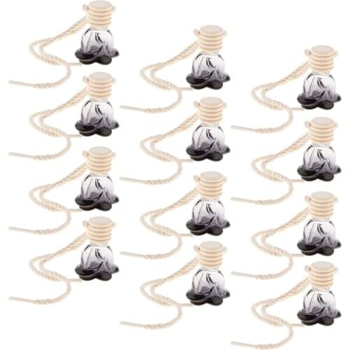 12 Pieces Air Freshener Car Printed Hanging Diffuser Bottle 10ml Perfume Fragrance Bottle Flower