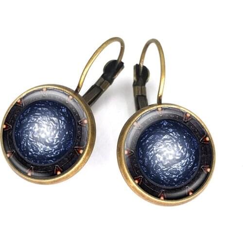 2020 Fashion Stargate Portal Atlantis Fairytale Earrings 16 MM Glass Dome Jewelry Women Men Gift