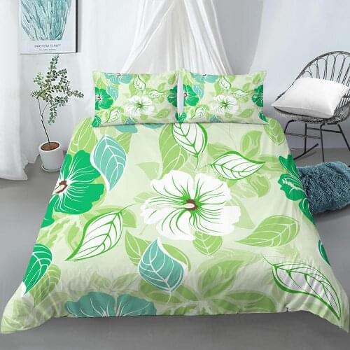 3D Flower leaves Bedding Set Duvet Covers Floral Comforter Bedding Sets Bedclothes for Kids Bedding (No Bed Sheet)