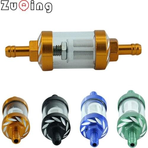 4 Color CNC Alloy Universal Gas Fuel Filters Scooter Go Kart 92mm X 8mm Oil Filter For Pit Dirt Bike Motorcycle ATV Quad