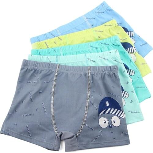 5Pc/lot Children Panties Cartoon Boxers Underpant Boys Modal Boxer Underwear Venliate Pant