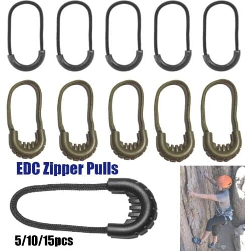 5PCS Replacement Zip Puller Suitcase Tent Backpack Zipper Pull Ends Lock Zips Bags Clip Buckle Travel Clothing Outdoor Tools
