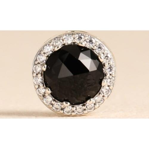 Free Shipping Authentic 925 Sterling Silver Black Radiant Hearts Charms Fit Original Bracelet For Women DIY Jewelry s925 Beads