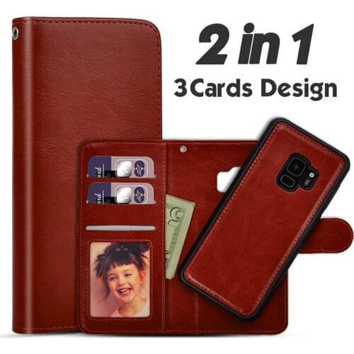 LANCASE For Samsung Galaxy S7 Edge Case Wallet Flip Detachable Leather Case For Samsung Galaxy S9 S8 S7 S6 Note 9 Case Cover