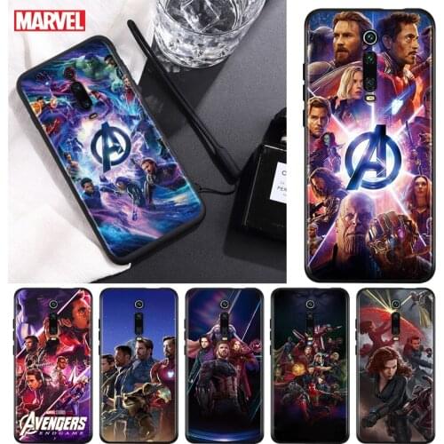 Marvel Avengers Heroes For Xiaomi Redmi 9T 9I 9AT 9A 9C 9 8A 8 7A 7 6A 6 5A 5 4X PRO Prime Plus Black Soft Phone Case