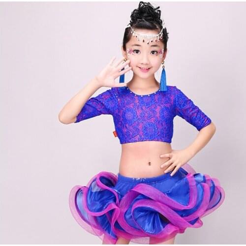 2017 latin dance dress children for girls kids ballroom tops skirt outfit tango ballroom dresses kids child latin dance costume
