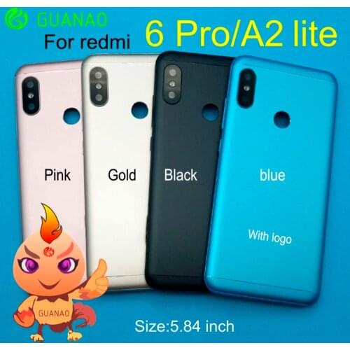 FOR XIAOMI Redmi 6 PRO MI A2 Lite Battery Back Cover Rear Door Housing Side Key for redmi 6PRO Housing Replacement Repair