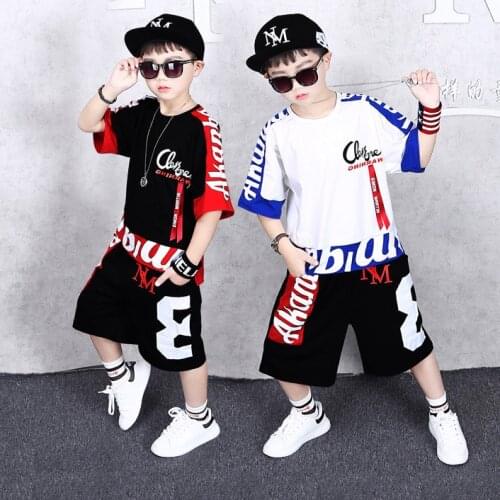 2 Pieces Tracksuit Size 4 6 8 10 12 14 Years Summer Boys Girls Cotton Clothing Sets Kids Teenager Cotton T-shirt Shorts Outfits