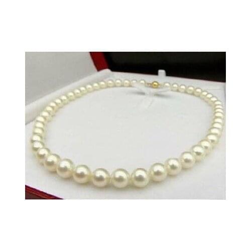 Classic AAA10-11mm south sea round white pearl necklace 18inch