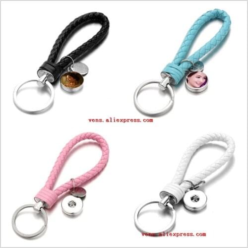 Sublimation button blank keychains rope key ring hot transfer printing custom DIY jewelry blank material 15pieces/lot