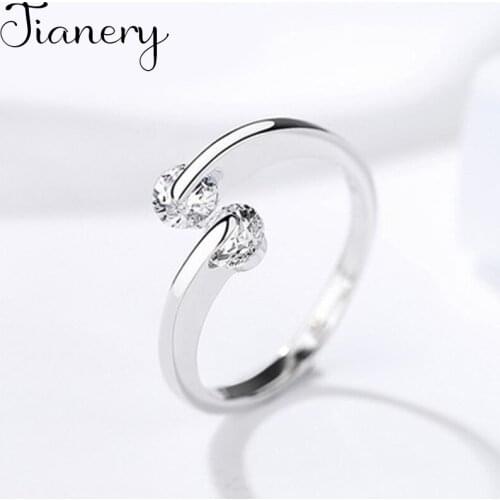 JIANERY Romantic Boho Silver Color Cubic Zirconia Rings for Women Christmas Gift Statement Jewelry Anillos Mujer