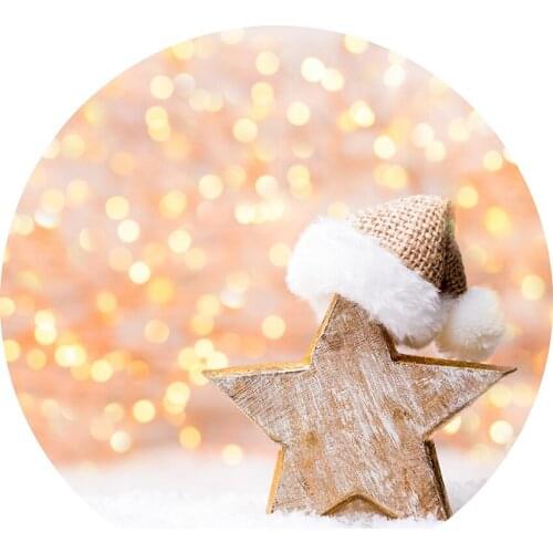 Round circle background christmas light star baby shower backdrop happy new year kids birthday Party decor table Cover YY-599